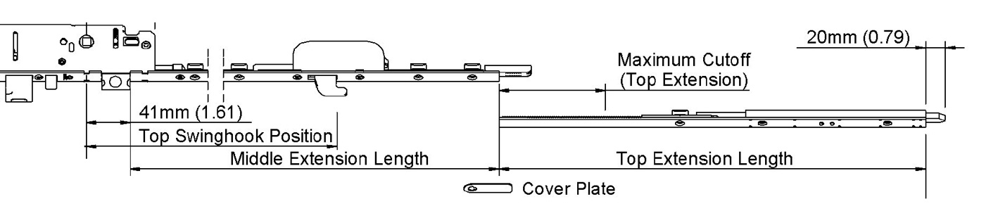 hoppe Automatic gear with tongue extension