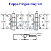 Hoppe Brushed Chrome LH Set Hinge 2972364 3