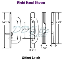 Sliding Door Handle Unfinished, Right Hand 13-441rhX 1
