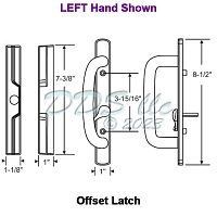 Sliding Door Handle White, Left Hand 13-441LHW 1
