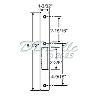 PGT Sliding Door Mortise Lock Faceplate White 16-615W 1