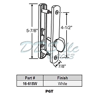 PGT White Interior Handle with Thumbturn 16-618W 1
