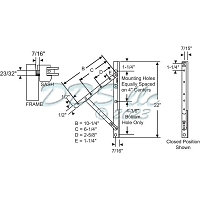 22 inch LH Awning Hinge 28-22-14LH 1