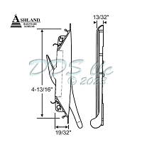 Ashland Brass Plated Casement Handle and Bezel 34-179BP