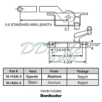Face Mount Casement Operator 36-142AL-9 1
