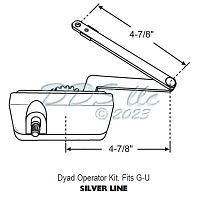 GU Sill Mounted Casement Operator 36-516LHbW 2