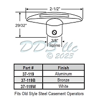 T Handle Aluminum Finish 3-8 Inch  37-119 1