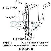 Pan American Awning Operator RH 41-200PB D