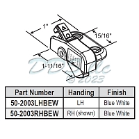 Plastic Dual Action Ventlock White 50-2003RHBEW 1
