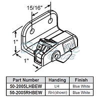 Plastic Dual Action Ventlock White 50-2005RHBEW 1