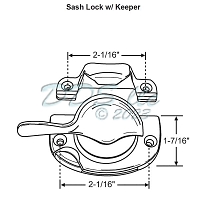 Marvin Window Sash Lock and Keeper 50-973-3 1