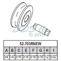Sliding Window Wheels 52-703RNEW