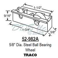 Traco Sliding Window Roller 52-982A 1