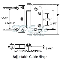 Windsor - Superior Adjustable Guide Door Hinge 56-223B 1