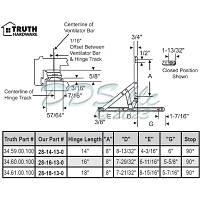 16&quot; Stainless Steel Hinge Anderberg 601 Series 28-16-13-0 1