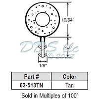 Foam bulb weatherstrip 63-513TN 1