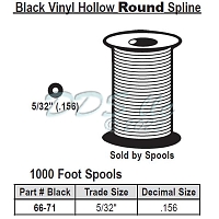Black Vinyl Hollow Round Spline 66-71