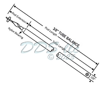 17 Inch tube length balance extended rod. Rod length 18 5-8 inches. White Bearin 1
