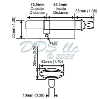 Hoppe 90 degree Key Cylinder 2447869 1