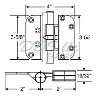 Aluminum LH Rustic Umber Set Hinge 3052201 1