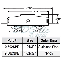 Tandem Patio Door Roller 9-502spb 1
