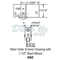 PGT Patio Door Roller 9-512 1