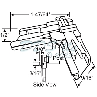 Window Screen Corner w/ Locking Post 90-437ps 1