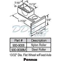 Sliding Window Rollers 900-9008M 1