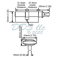 Hoppe 90 degree Key Cylinder 3637251 1