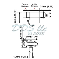 Hoppe Half Cylinder 90 degree with Crescent Knob 3637357 2