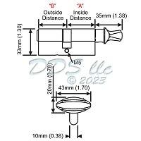 Hoppe 90 degree Key Cylinder 3636952 2