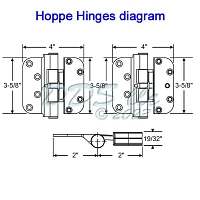 Hoppe Brushed Chrome Guide Hinge 2664581 1