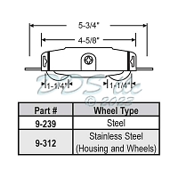Tandem Patio Door Roller 9-239 1