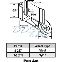 Pan Am Patio Door Roller 9-257 1