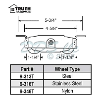 Tandem Patio Door Roller 9-313T