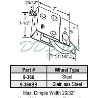 Patio Door Roller 9-366SS 1