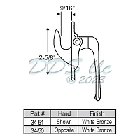 Casement Window Handle 34-50 1