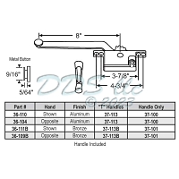 Face Mount Casement Operator 36-110