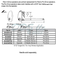 Sill Mounted Casement Operator 36-501W-XD