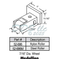 Sliding Window Roller 52-686 1