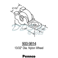 Pennco Sliding Window Roller 900-9814 1