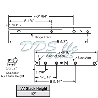 10inch Casement Hinge Arm - Track 28-15-72-set 1