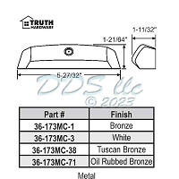 METAL COVER F/OPER.-WHT. Model Number 36-173MC-3
