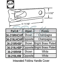 LH Pella Integrated Folding Handle Cover  36-219LHBP 1