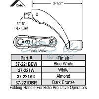 Folding Crank Handle Almond 37-221AD