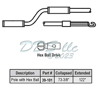 6-10ft Hex Telescoping Pole 39-101